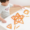 مجموعة 100pcs Magnetix Magnetic Building Set - لعبة البناء التعليمية ثلاثية الأبعاد الإبداعية للأطفال ، البرتقال والفضة