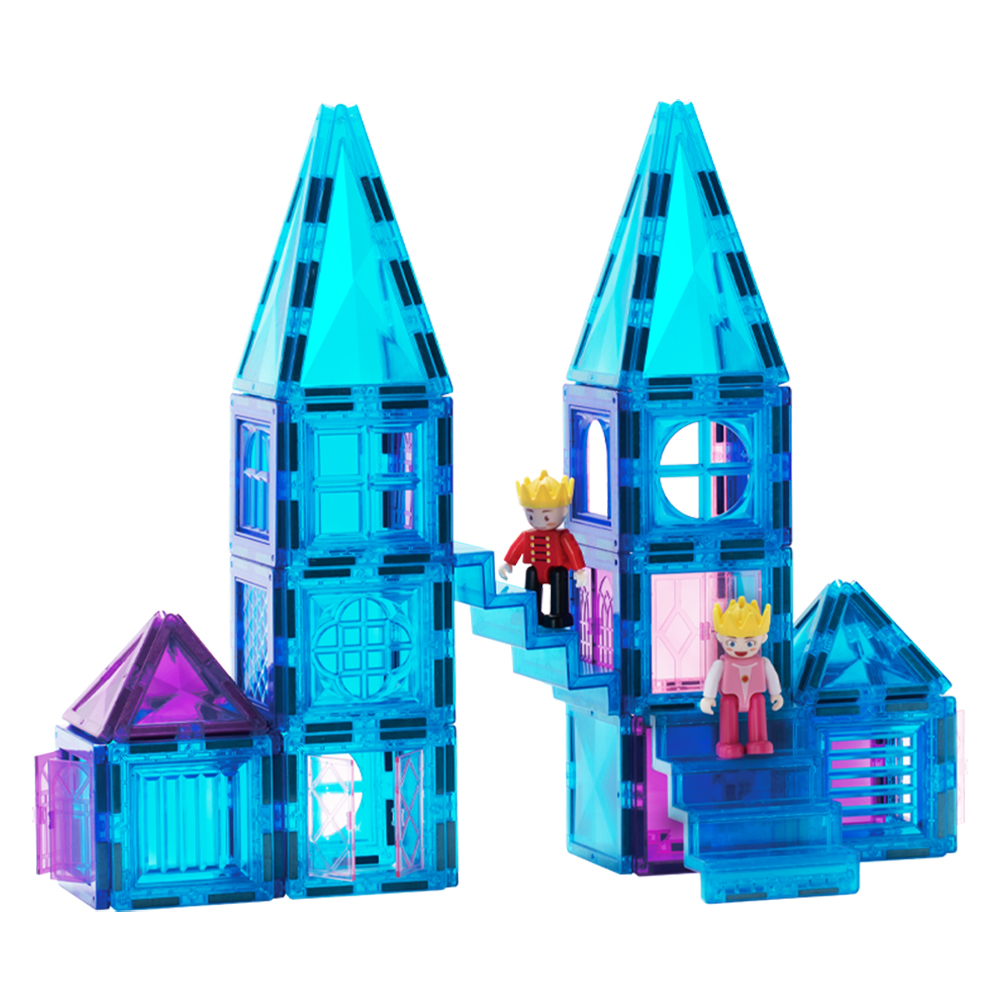 Starshine 102pcs مجموعة البلاط المغناطيسي - كتل بناء القلعة ثلاثية الأبعاد ، لعبة البناء التعليمي العلوي للأطفال الإبداع والتعلم